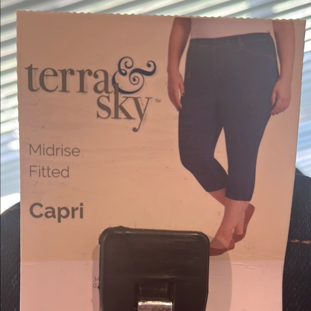 Terra & Sky Navy Midrise Capri